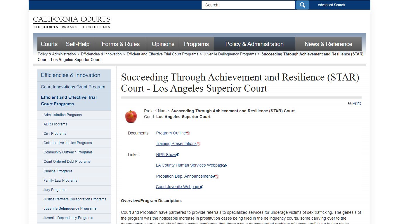 Succeeding Through Achievement and Resilience (STAR) Court - Los ...